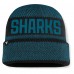 Шапка San Jose Sharks Fanatics Black/Teal Fundamentals Shelter Cuffed Knit