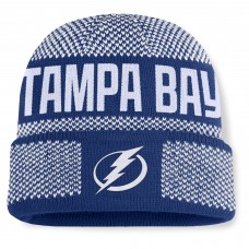 Tampa Bay Lightning Fanatics Blue/White Fundamentals Shelter Cuffed Knit Hat