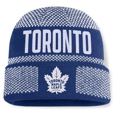 Toronto Maple Leafs Fanatics Blue/White Fundamentals Shelter Cuffed Knit Hat