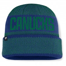 Vancouver Canucks Fanatics Blue/Green Fundamentals Shelter Cuffed Knit Hat