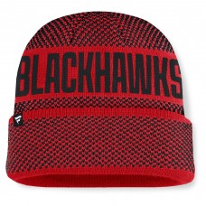 Шапка Chicago Blackhawks Fanatics Red/Black Fundamentals Shelter Cuffed Knit Шапка Chicago Blackhawks Fanatics Red/Black Fundamentals Shelter Cuffed Knit