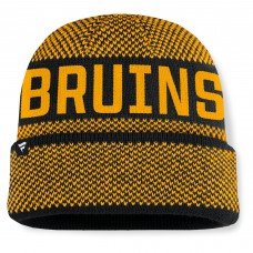 Шапка Boston Bruins Fanatics Black/Gold Fundamentals Shelter Cuffed Knit