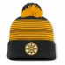 Boston Bruins Fanatics Black Fundamental Spirit Cuffed Pom Knit Hat