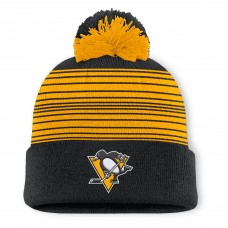 Шапка с помпоном Pittsburgh Penguins Fanatics Black Fundamental Spirit Cuffed