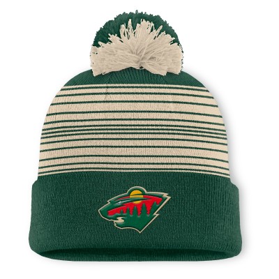 Шапка с помпоном Minnesota Wild Fanatics Green Fundamental Spirit Cuffed Knit