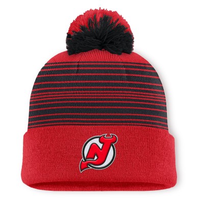 Шапка с помпоном New Jersey Devils Fanatics Red Fundamental Spirit Cuffed