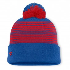 New York Rangers Fanatics Blue Fundamental Spirit Cuffed Pom Knit Hat