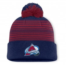 Шапка с помпоном Colorado Avalanche Fanatics Navy Fundamental Spirit Cuffed