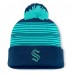 Seattle Kraken Fanatics Deep Sea Blue Fundamental Spirit Cuffed Pom Knit Hat