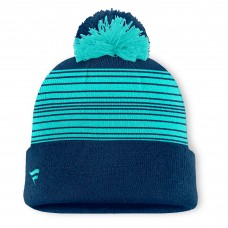 Seattle Kraken Fanatics Deep Sea Blue Fundamental Spirit Cuffed Pom Knit Hat