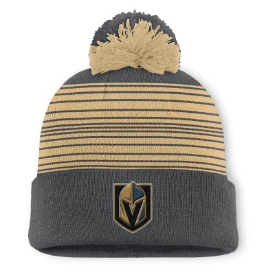 Vegas Golden Knights Fanatics Gray Fundamental Spirit Cuffed Pom Knit Hat