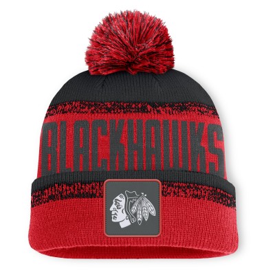 Шапка с помпоном Chicago Blackhawks Fanatics Red/Black Fundamentals Thrive