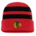 Шапка Chicago Blackhawks Fanatics Red/Black Fundamental Swipe Stripe Cuffed Knit