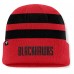 Шапка Chicago Blackhawks Fanatics Red/Black Fundamental Swipe Stripe Cuffed Knit