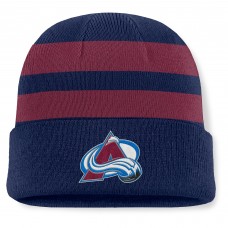 Шапка Colorado Avalanche Fanatics Navy/Burgundy Fundamental Swipe Stripe Cuffed Knit