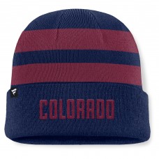 Шапка Colorado Avalanche Fanatics Navy/Burgundy Fundamental Swipe Stripe Cuffed Knit