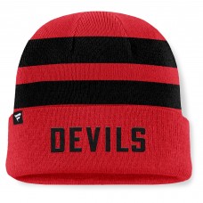 Шапка New Jersey Devils Fanatics Red/Black Fundamental Swipe Stripe Cuffed Knit Шапка New Jersey Devils Fanatics Red/Black Fundamental Swipe Stripe Cuffed Knit