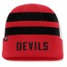 Шапка New Jersey Devils Fanatics Red/Black Fundamental Swipe Stripe Cuffed Knit