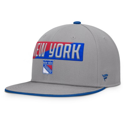 New York Rangers Fanatics Gray Fundamentals Duo Split Logo Snapback Hat