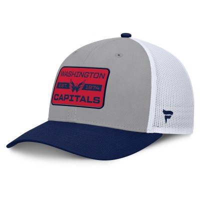 Бейсболка Washington Capitals Fanatics Gray/Navy Fundamental Adapt Trucker