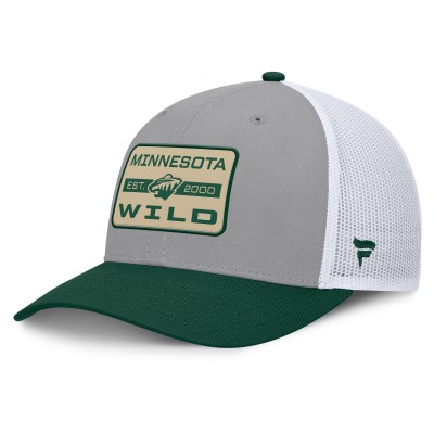 Бейсболка Minnesota Wild Fanatics Gray/Green Fundamental Adapt Trucker