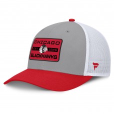 Бейсболка Chicago Blackhawks Fanatics Gray/Red Fundamental Adapt Trucker