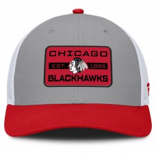 Бейсболка Chicago Blackhawks Fanatics Gray/Red Fundamental Adapt Trucker