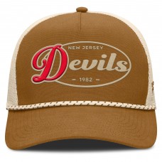 Бейсболка New Jersey Devils Fanatics Brown/Cream Heritage Fetch A-Frame Trucker