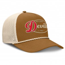 Бейсболка New Jersey Devils Fanatics Brown/Cream Heritage Fetch A-Frame Trucker