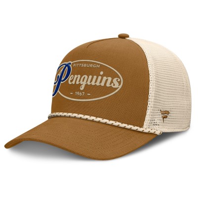 Бейсболка Pittsburgh Penguins Fanatics Brown/Cream Heritage Fetch A-Frame Trucker