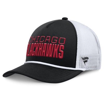 Бейсболка Chicago Blackhawks Fanatics Black/White Heritage Dutch A-Frame Trucker