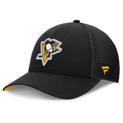 Бейсболка Pittsburgh Penguins Fanatics Black Authentic Pro Home Ice Trucker
