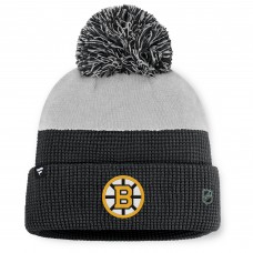 Шапка с помпоном Boston Bruins Fanatics Black/Gray Authentic Pro Home Ice