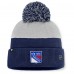 Шапка с помпоном New York Rangers Fanatics Navy/Gray Authentic Pro Home Ice