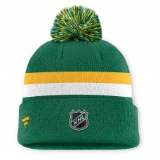 Шапка Minnesota Wild Fanatics Kelly Green Alternate Authentic Pro Cuffed Pom Knit