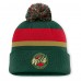 Шапка с помпоном Minnesota Wild Fanatics Green 25th Anniversary Alternate Authentic Pro Cuffed Knit