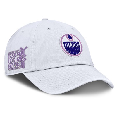 Бейсболка Edmonton Oilers Fanatics White Authentic Pro Hockey Fights Cancer