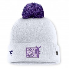 Шапка с помпоном Colorado Avalanche Fanatics White Authentic Pro Hockey Fights Cancer