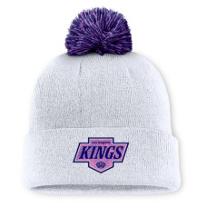 Шапка с помпоном Los Angeles Kings Fanatics White Authentic Pro Hockey Fights Cancer Cuffed Шапка с помпоном Los Angeles Kings Fanatics White Authentic Pro Hockey Fights Cancer Cuffed