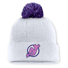 Джерси New Devils Fanatics White Authentic Pro Hockey Fights Cancer Cuffed Knit Hat with Pom Джерси New Devils Fanatics White Authentic Pro Hockey Fights Cancer Cuffed Knit Hat with Pom