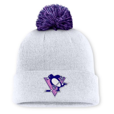 Шапка с помпоном Pittsburgh Penguins Fanatics White Authentic Pro Hockey Fights Cancer