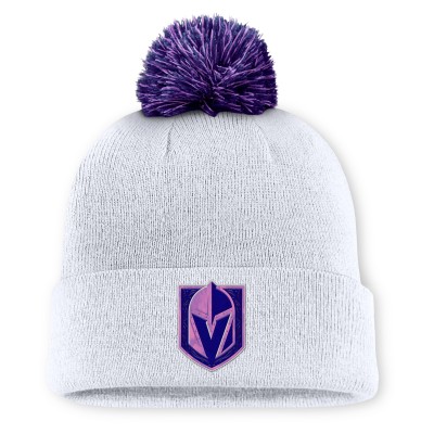 Шапка с помпоном Vegas Golden Knights Fanatics White Authentic Pro Hockey Fights Cancer