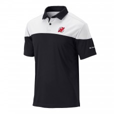 New Jersey Devils Columbia Black/White Best Ball Omni-Wick Polo