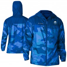 Buffalo Sabres Columbia Royal Camo Flash Challenger Omni-Shade Full-Zip Hoodie Windbreaker