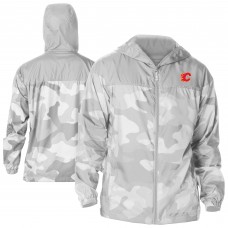 Calgary Flames Columbia Gray Camo Flash Challenger Omni-Shade Full-Zip Hoodie Windbreaker