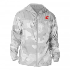 Calgary Flames Columbia Gray Camo Flash Challenger Omni-Shade Full-Zip Hoodie Windbreaker