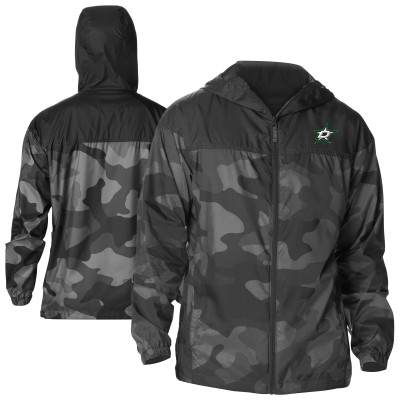 Dallas Stars Columbia Black Camo Flash Challenger Omni-Shade Full-Zip Hoodie Windbreaker