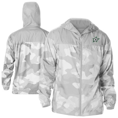 Dallas Stars Columbia Gray Camo Flash Challenger Omni-Shade Full-Zip Hoodie Windbreaker