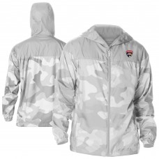 Толстовка на молнии Florida Panthers Columbia White Camo Flash Challenger Omni-Shade Windbreaker