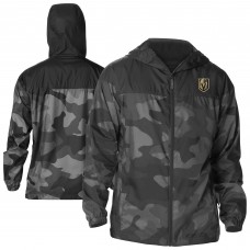 Толстовка на молнии Vegas Golden Knights Columbia Black Camo Flash Challenger Omni-Shade Windbreaker